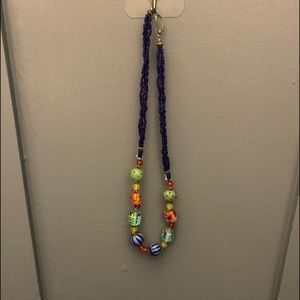 Handmade colorful beaded necklace.